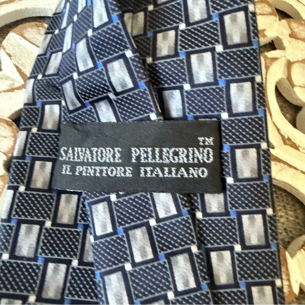 Salvatore Pellegrino Navy Blue Tie NEW - Picture 7 of 8